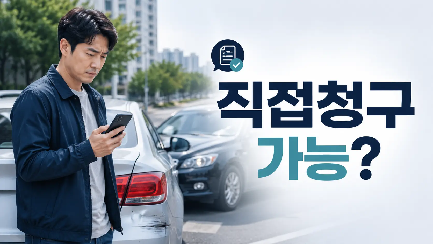 가해자의 대인 접수 거부 후 상대 보험사 직접청구 방법을 확인하는 교통사고 피해 운전자